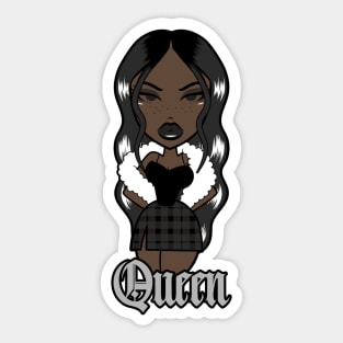 Queen Doll girl Dark Black Sticker